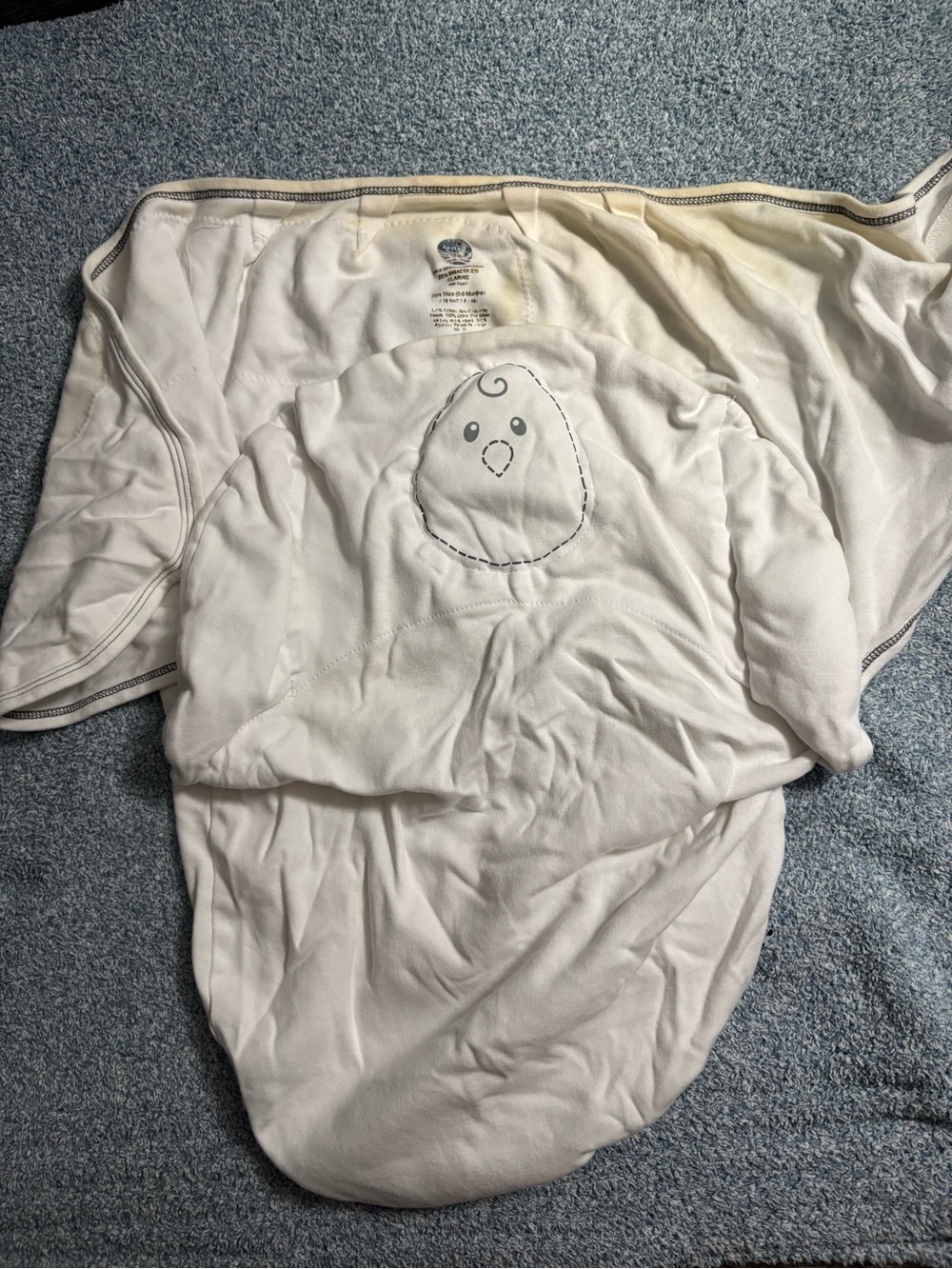 Nested bean0-3 White Baby Swaddle Sack